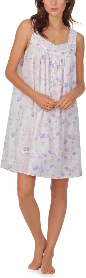 Eileen West Women's Cotton Woven Sleeveless Chemise