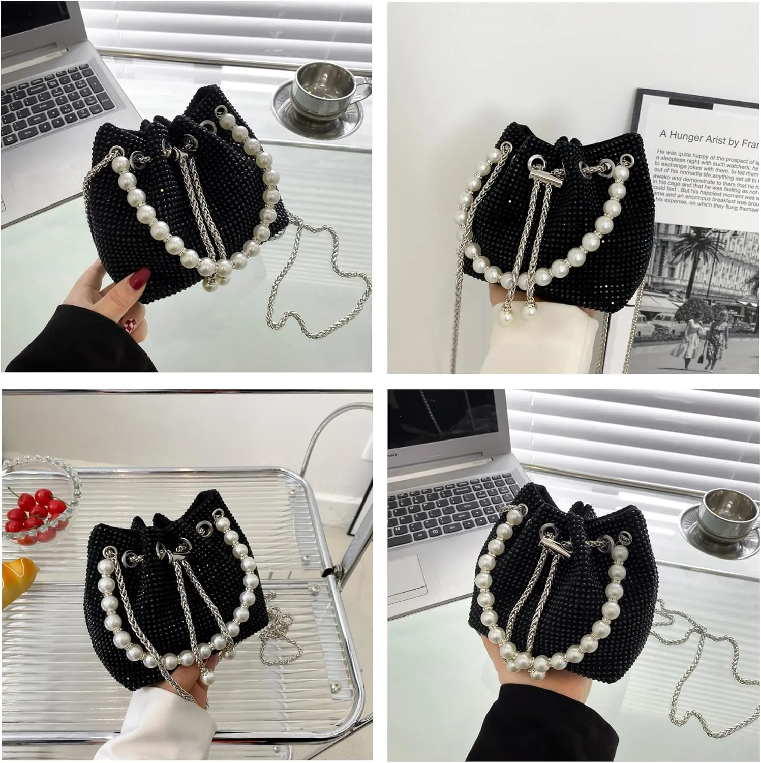 Elegant Rhinestone Evening Bags for Women - Sparkling Clutch Purses for Parties, Proms, Weddings, Night Outs, Formal Events