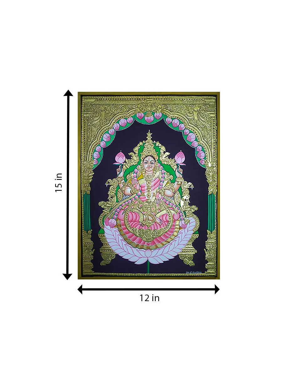 Embodiment of Wealth: A Gilded Portrait of Goddess Lakshmi in Mysore Art by Dr. J Dundaraja