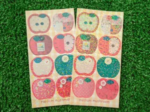 embroidered apple holographic sticker sheet