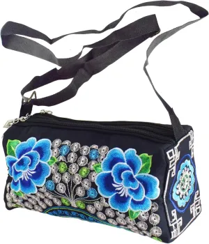 Embroidered-Cute Mini Canvas-Crossbody Bag Coin Purse Cell phone Pouch for Women
