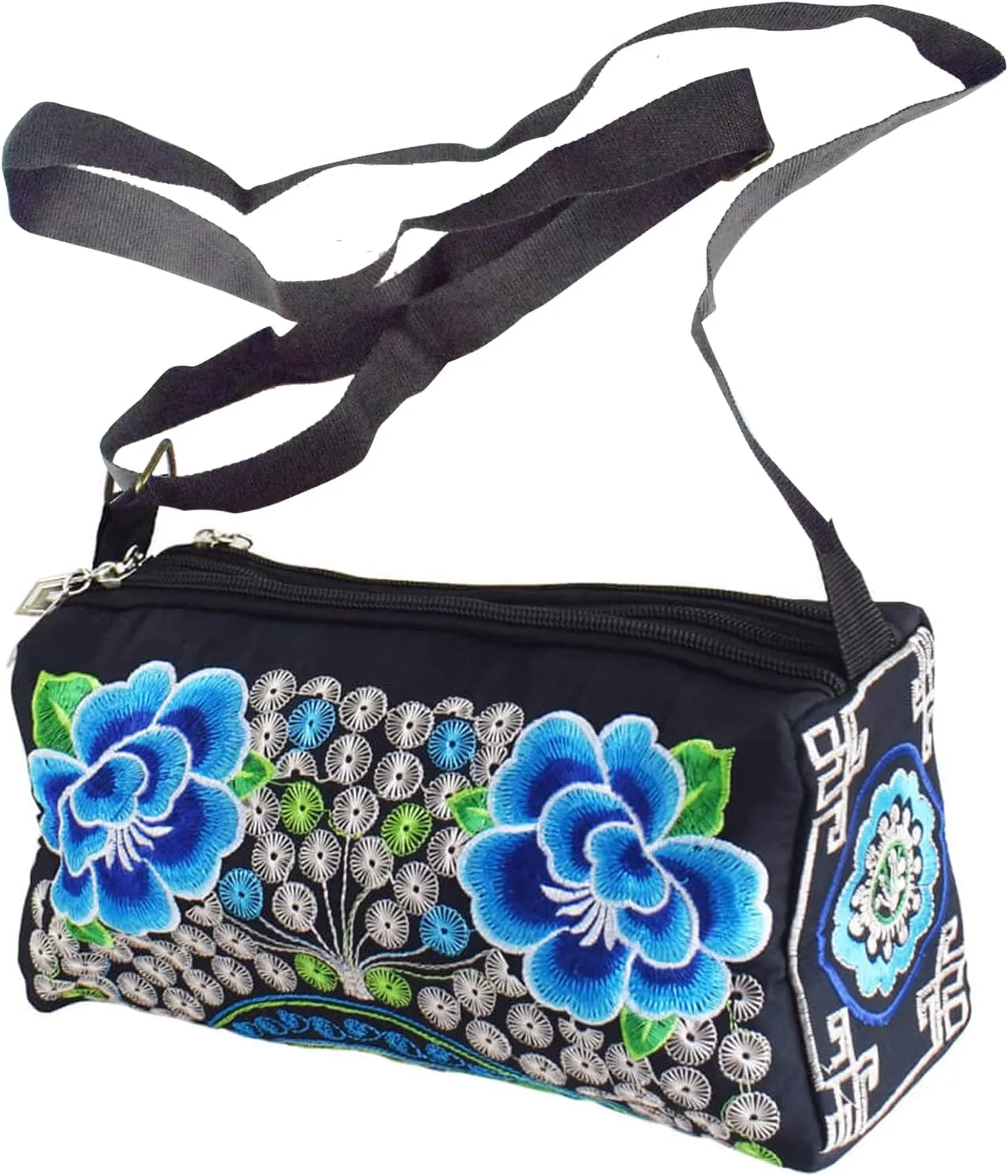 Embroidered-Cute Mini Canvas-Crossbody Bag Coin Purse Cell phone Pouch for Women