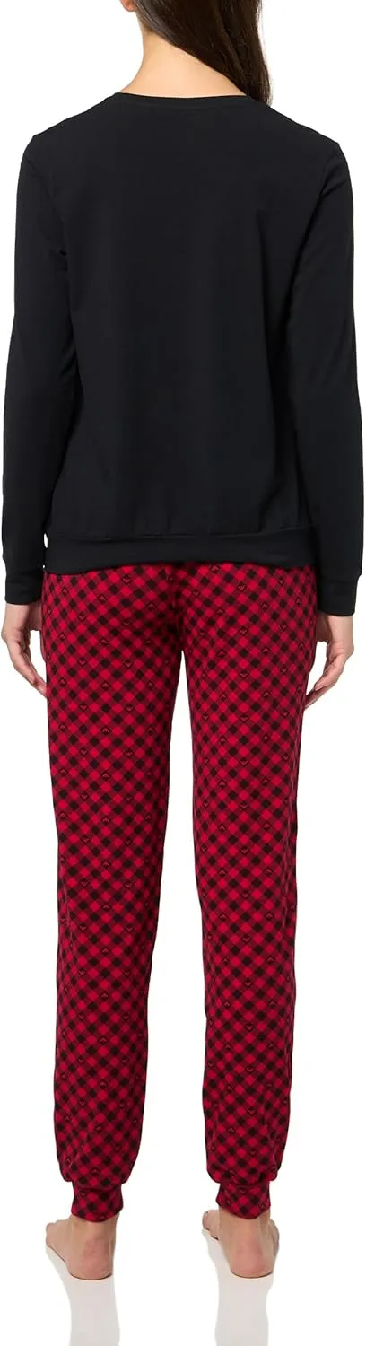 Emporio Armani Women's Tartan Christmas Cotton Long Pajamas