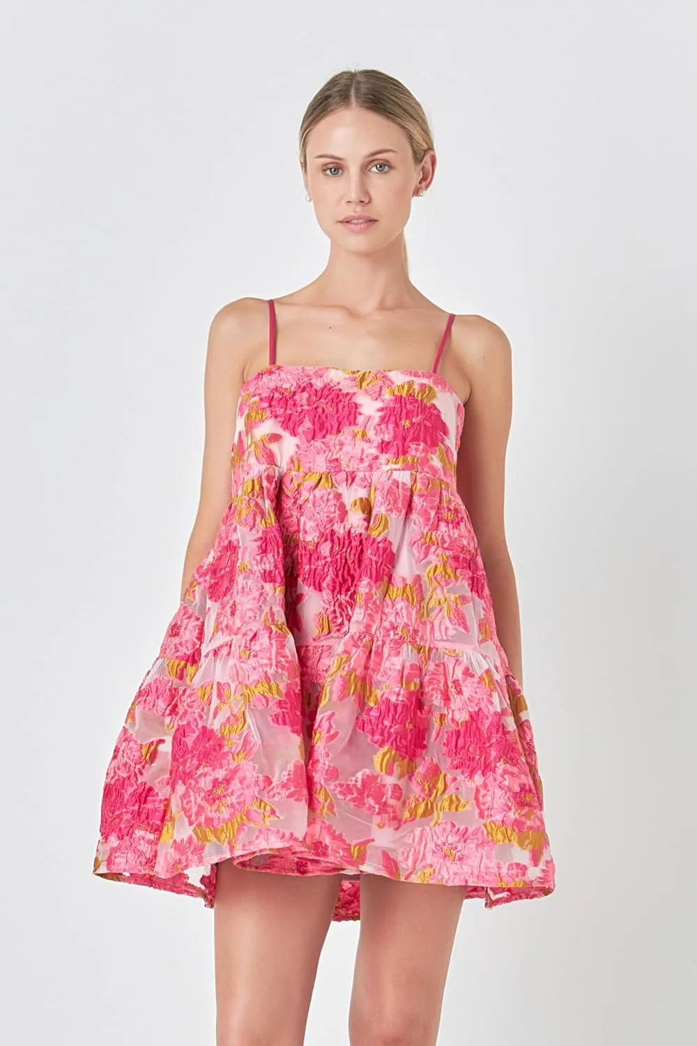 endless rose Organza Floral Mini Dress