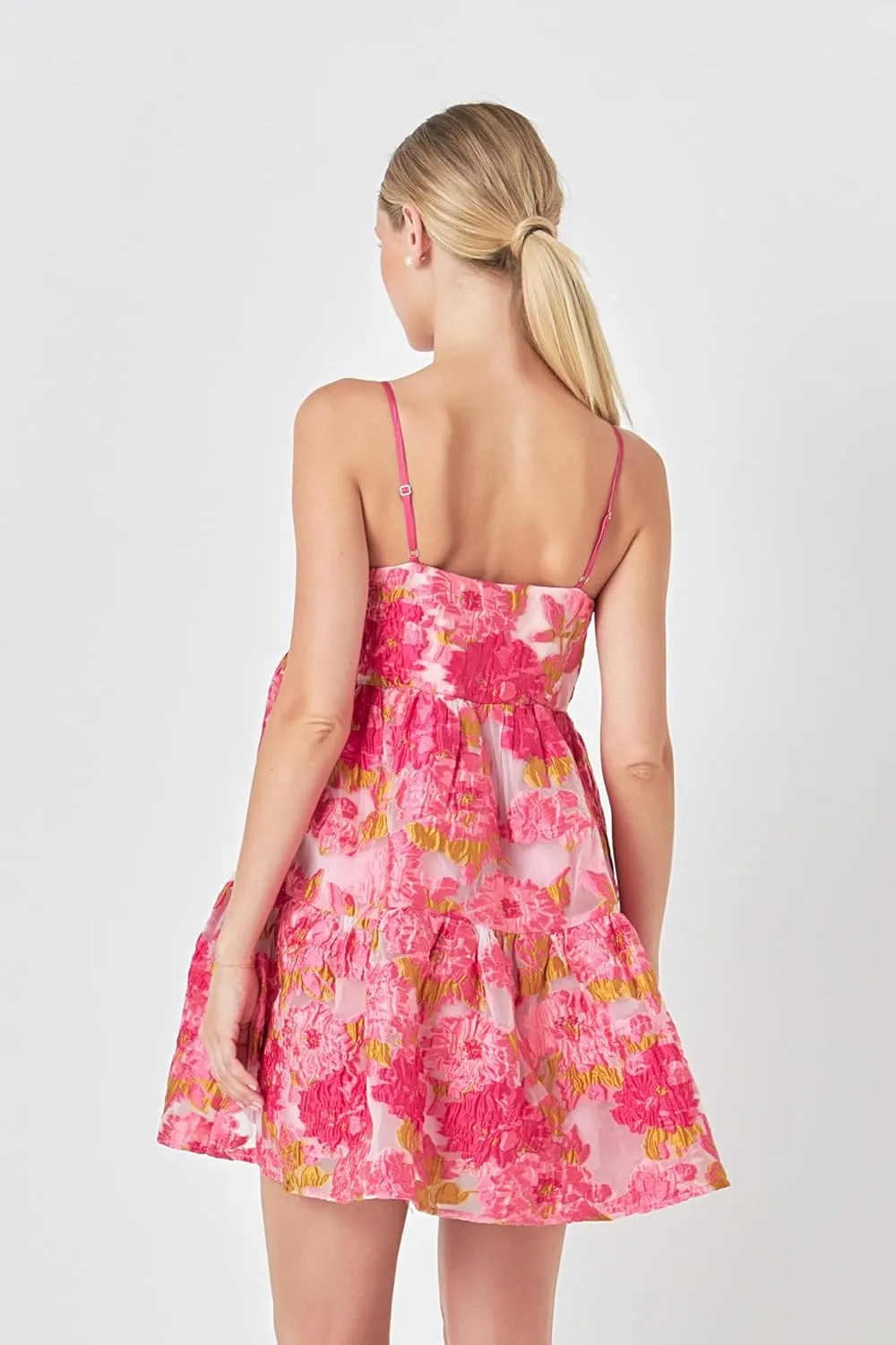 endless rose Organza Floral Mini Dress