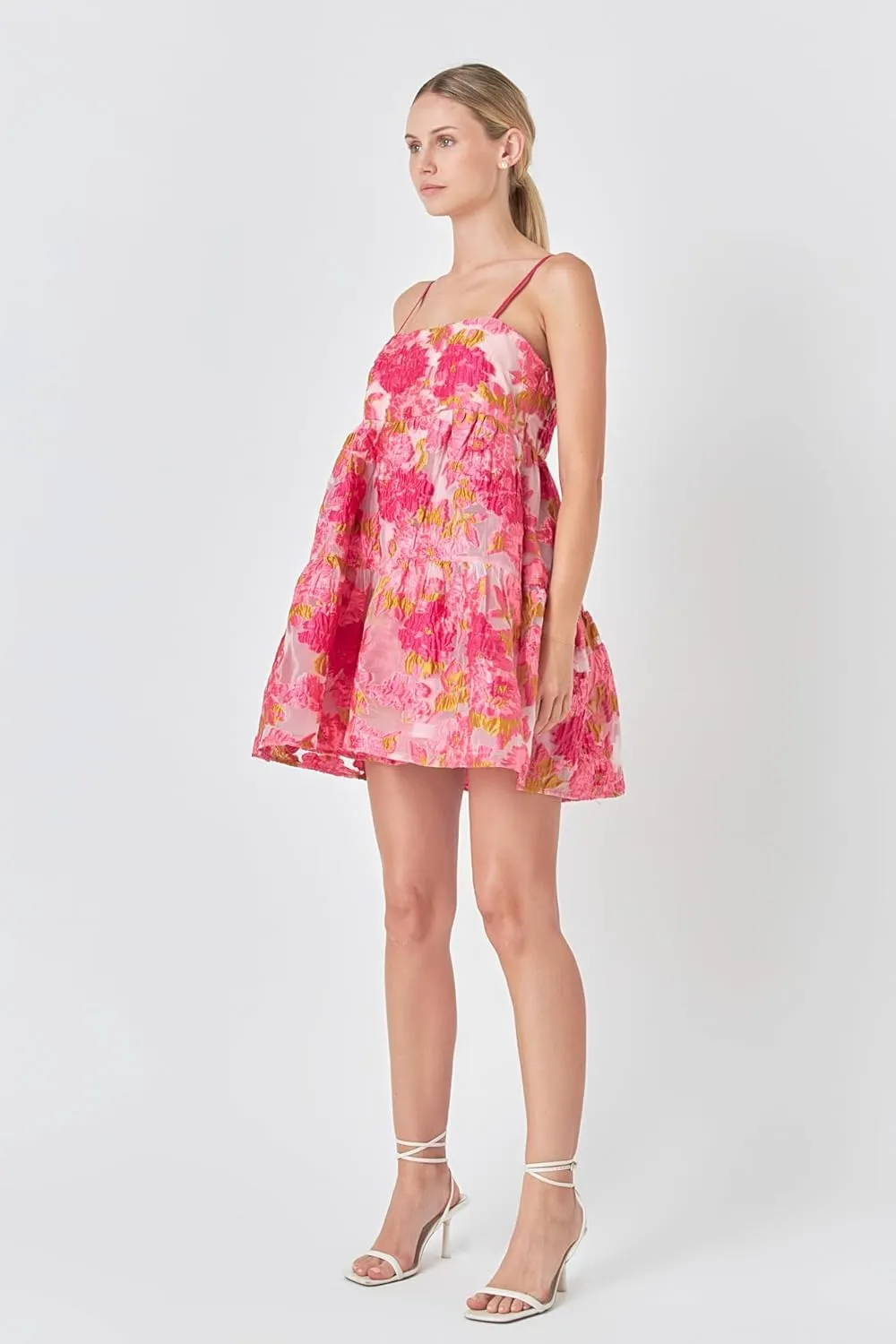 endless rose Organza Floral Mini Dress