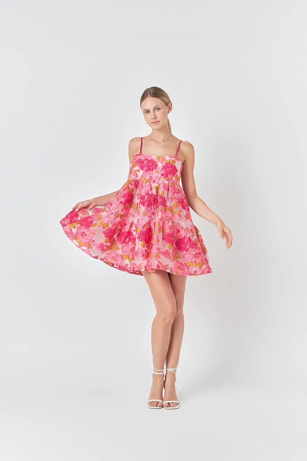 endless rose Organza Floral Mini Dress