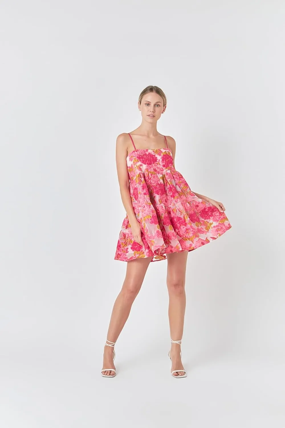 endless rose Organza Floral Mini Dress