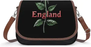 England Red Rose Fashion Crossbody Bags for Women Lightweight Shoulder Handbags Travel Purse with Strap Custom Gifts