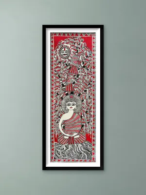 Enlightening of Buddha In Madhubani by Izhar Ansari