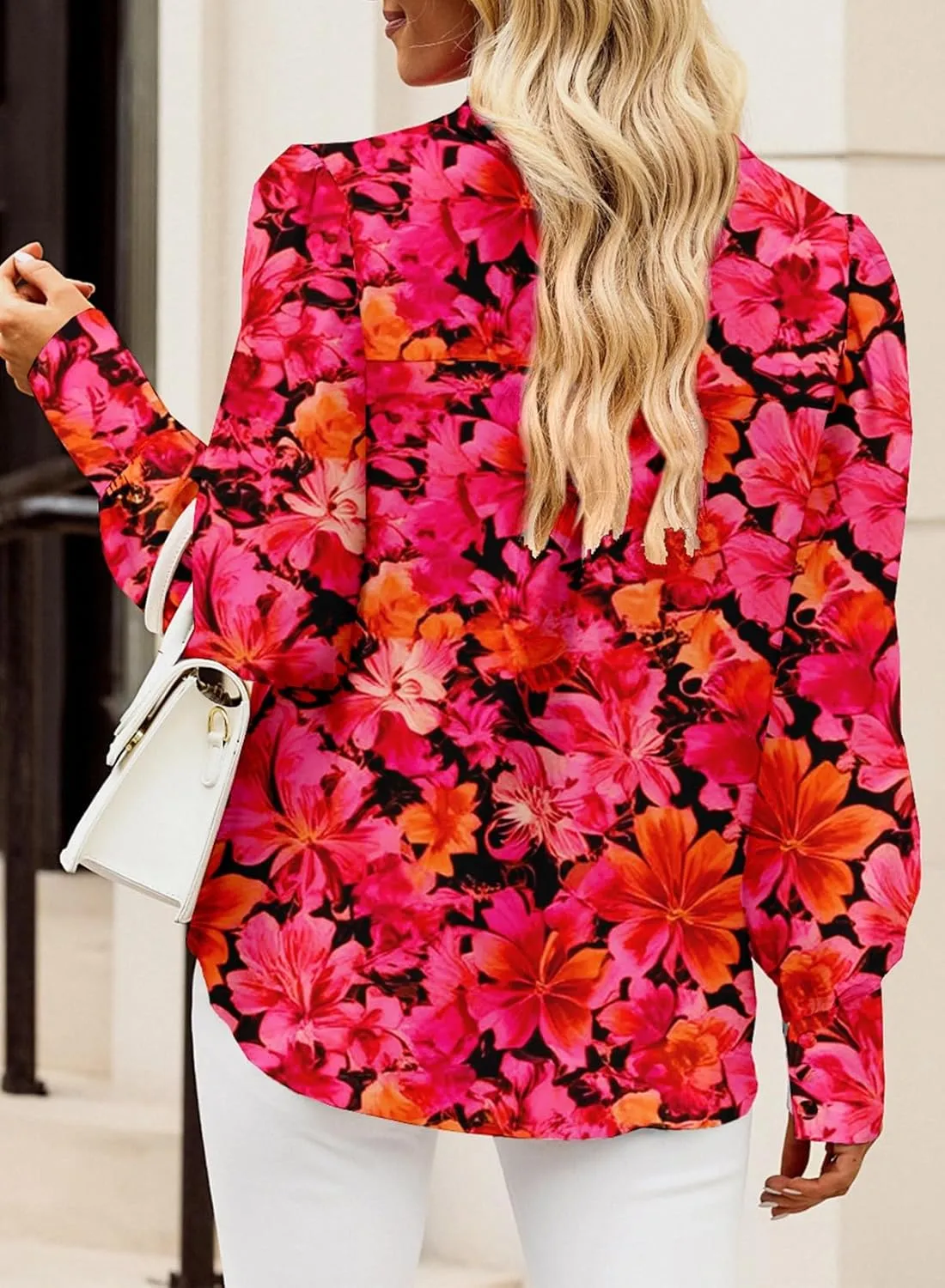 EVALESS Womens Tops Button Down Shirts Print Long Sleeve Blouses for Women Fashion 2025