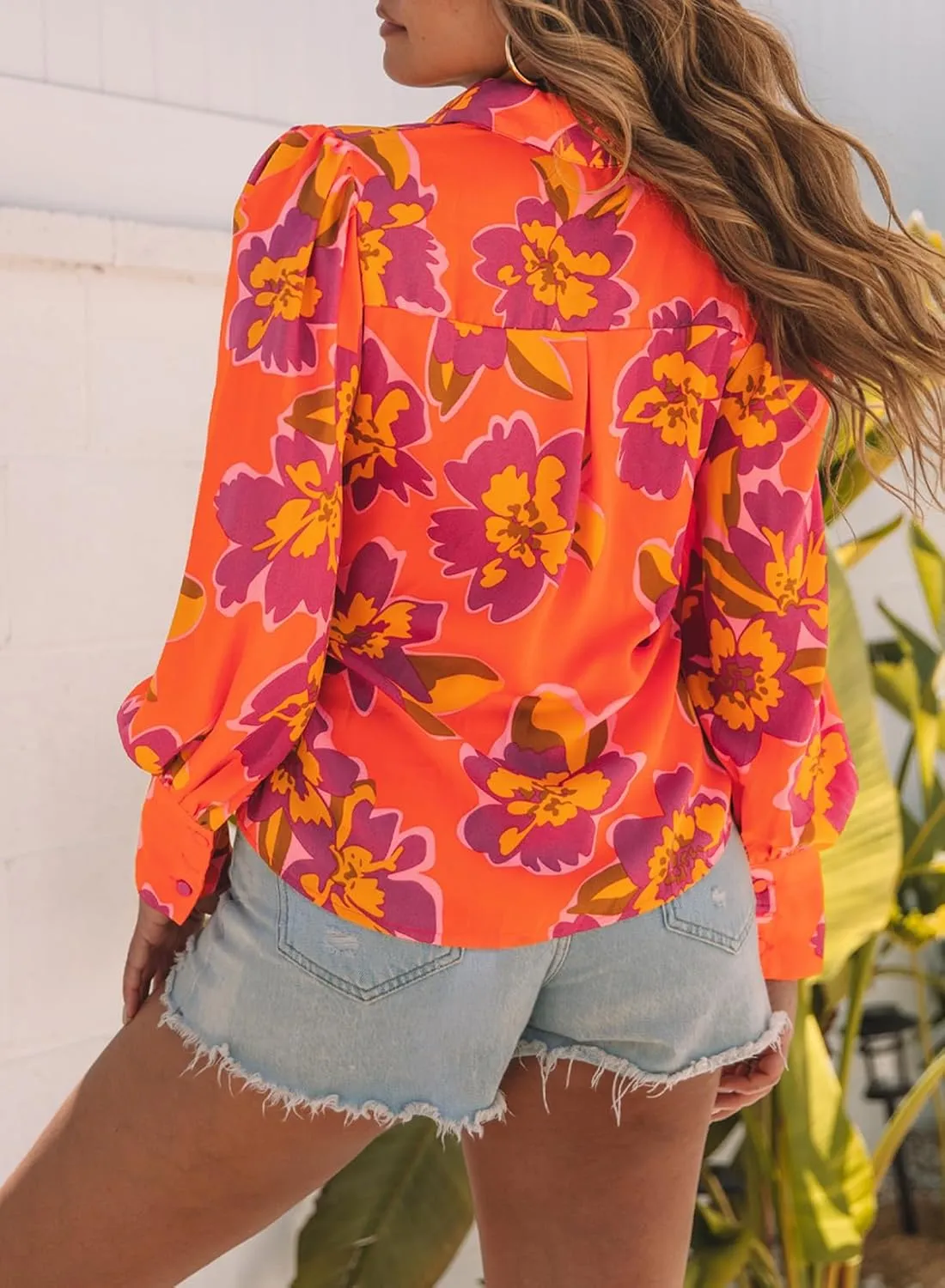 EVALESS Womens Tops Button Down Shirts Print Long Sleeve Blouses for Women Fashion 2025