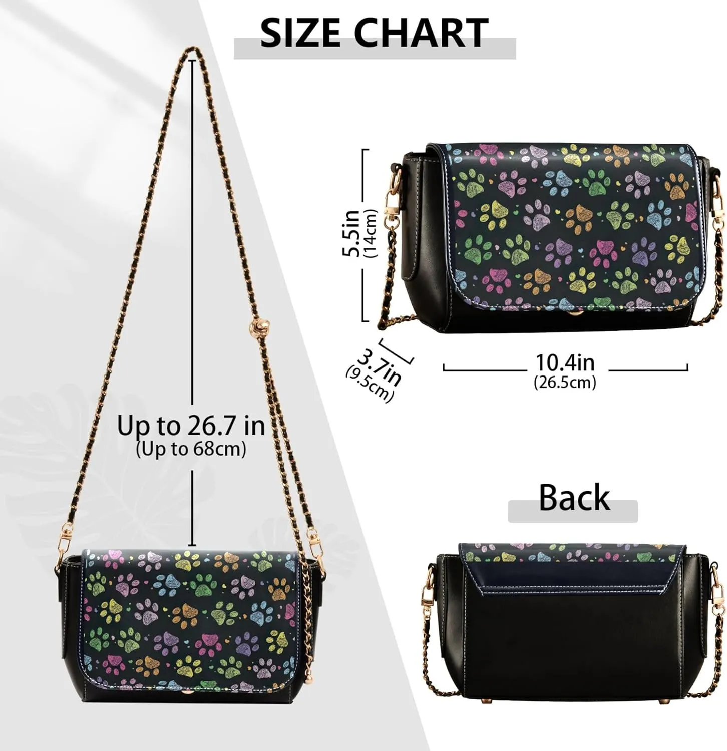 Everyday Shoulder Leather Bags, Shark Fin Whale Dolphin Women Crossbody Purse Fashion Satchel with Chain Strap