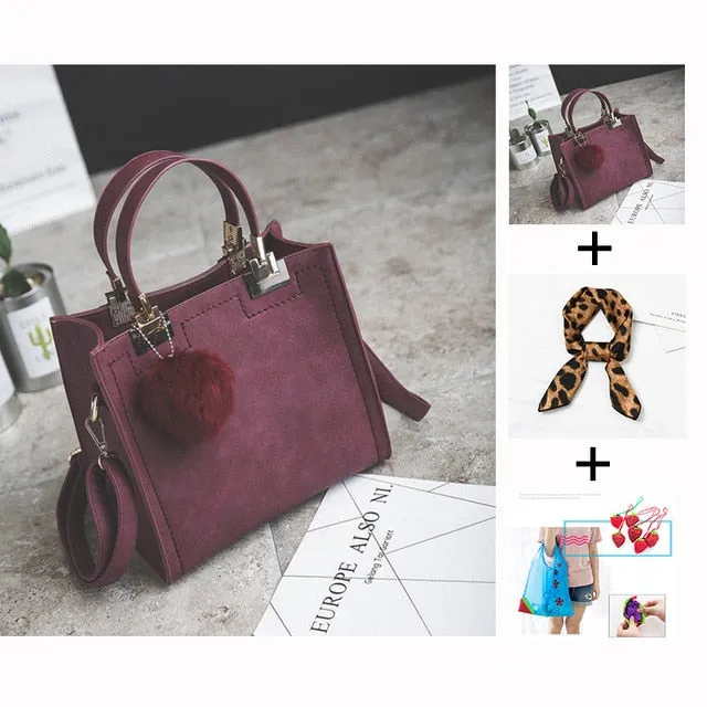 Exclusive promotion women handbag Best-reviewed messenger bag bag WANGKA Scrub leather luxury Hairball designer High-grade bags women handbags women shoulder bag