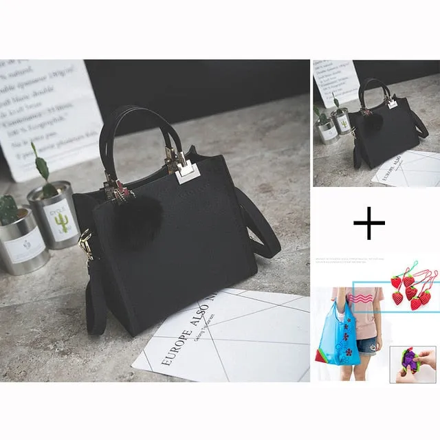 Exclusive promotion women handbag Best-reviewed messenger bag bag WANGKA Scrub leather luxury Hairball designer High-grade bags women handbags women shoulder bag