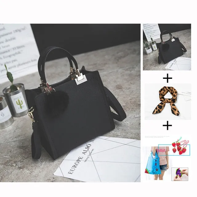 Exclusive promotion women handbag Best-reviewed messenger bag bag WANGKA Scrub leather luxury Hairball designer High-grade bags women handbags women shoulder bag