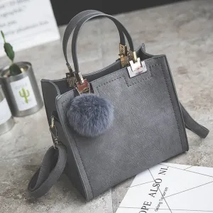 Exclusive promotion women handbag Best-reviewed messenger bag bag WANGKA Scrub leather luxury Hairball designer High-grade bags women handbags women shoulder bag