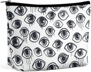 Eyeball Line Pattern Makeup Bag Travel Toiletry Bag for Women Waterproof Cosmetic Bags Small Zipper Pouch Portable Travel Bags for Toiletries Cute Cosmetic Pouch Make Up Organizer
