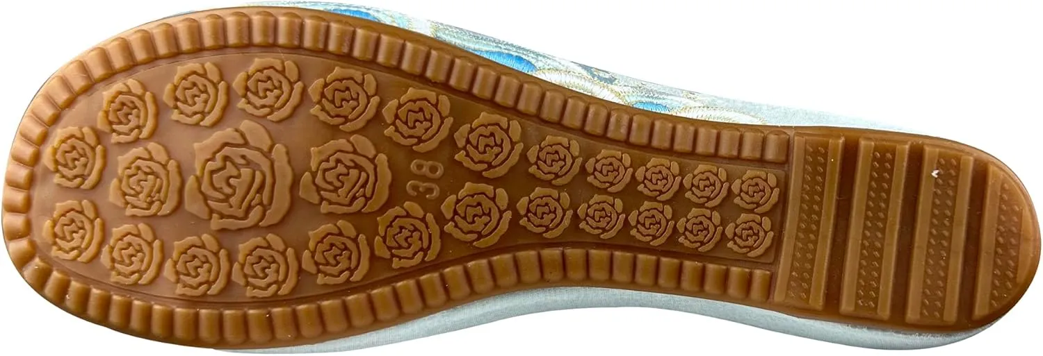 eYLun Chinese Embroidered Shoes for Women Round Toe Mary Jane Shoes Floral Slip On Loafers Comfort Ballet Flats