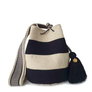 Fairtrade Authentic WAYUU Bag, Mochila from Colombia, Medium Crochet Crossbody, Handmade Medium Purse, Bucket Bag, Artisanmade Craft (Tiara)