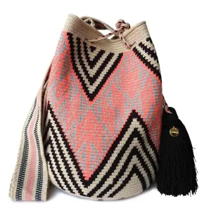 Fairtrade WAYUU BAG, Colombian Mochila, Wayuu Crossbody Purse, Handmade Crochet Purse, Large Crochet Crossbody, Handmade Accessory (Ibiris)