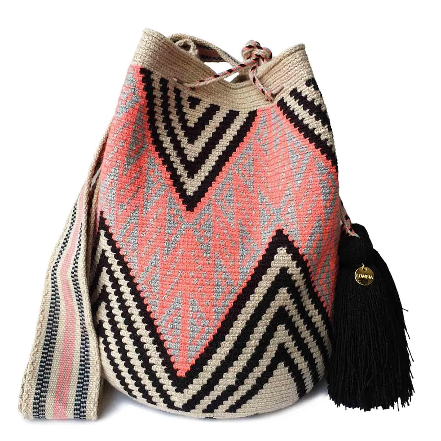 Fairtrade WAYUU BAG, Colombian Mochila, Wayuu Crossbody Purse, Handmade Crochet Purse, Large Crochet Crossbody, Handmade Accessory (Ibiris)