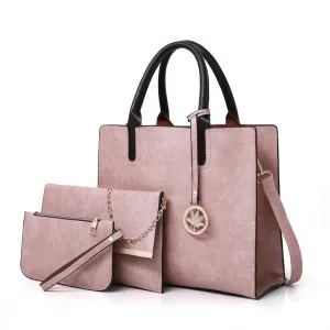 Fashion Wallet Handbag Timely arrival Precision-engineered Set Messenger Shoulder Bag Bag Solid PU Bags Leather Bag 3PCS Color Women Women's Ladies For 2019
