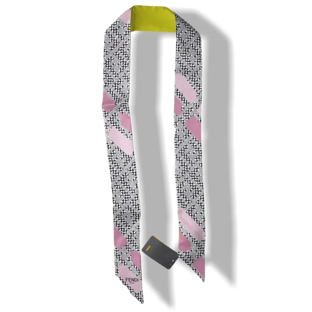 Fendi Anis/Rose Printed Twillino Zucca Twilly, NWT!