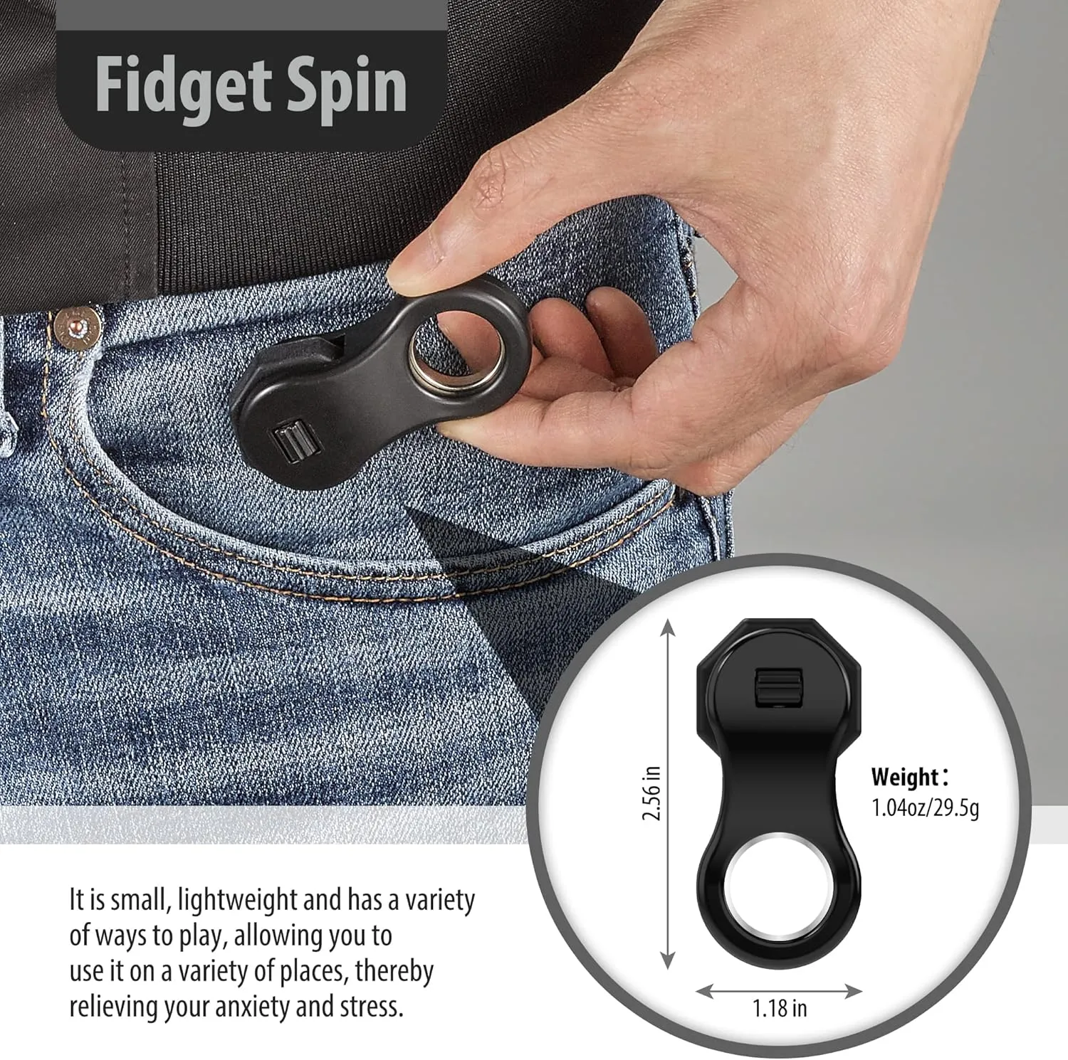 Fidget Toy,Fidget Spinners Toy for Adults and Kids,Gifts Suitable for Children with Autism and ADHD,Quiet Office Desk Toy,Excellent for Relieving Stress and Anxiety Toys (Black)