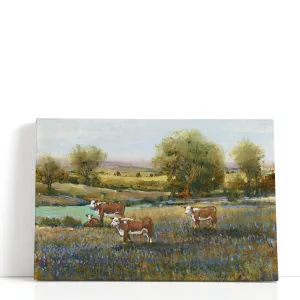 Field Of Cattle II - Canvas Print Wall Art