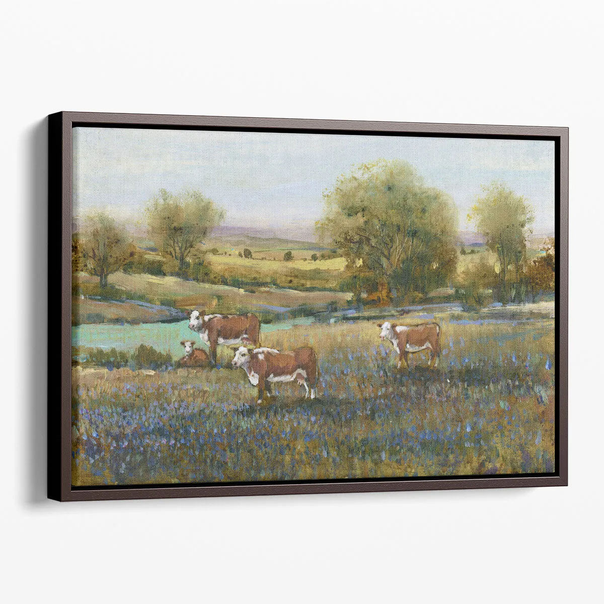 Field Of Cattle II - Canvas Print Wall Art