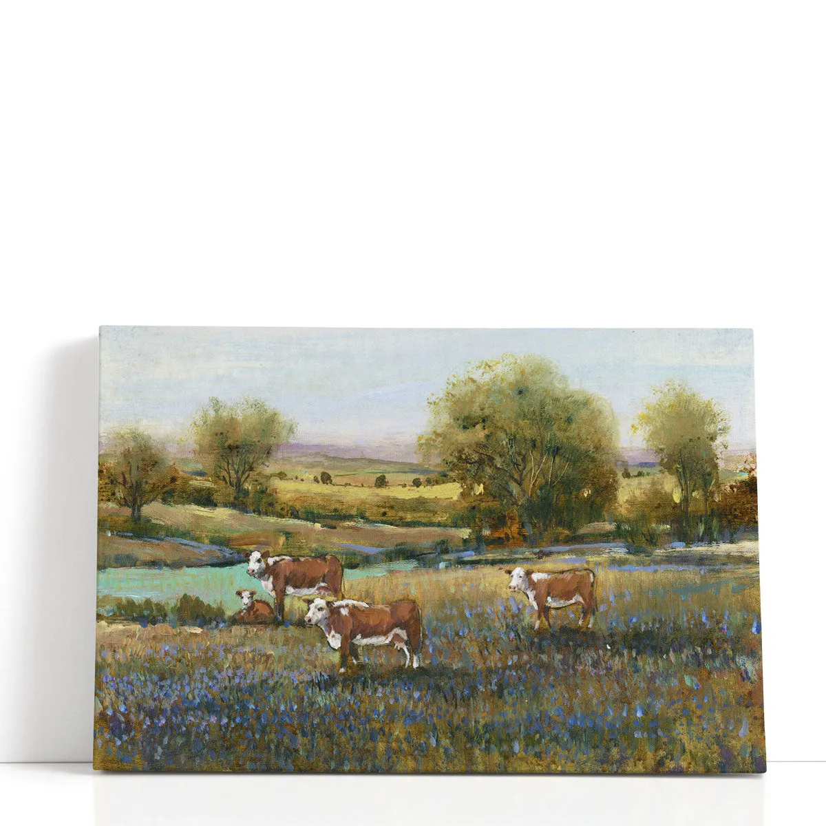 Field Of Cattle II - Canvas Print Wall Art