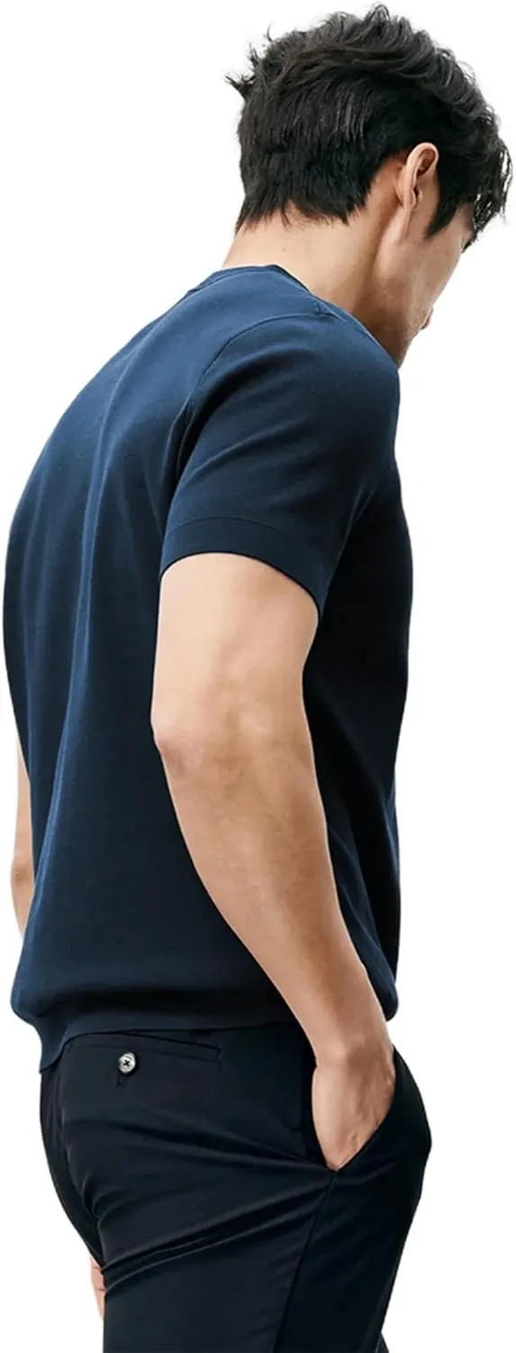 Fioboc Mens Shirts Knit Crew Neck Premium Moisture Wicking Shirt Short Sleeve Summer Tops S-4XL