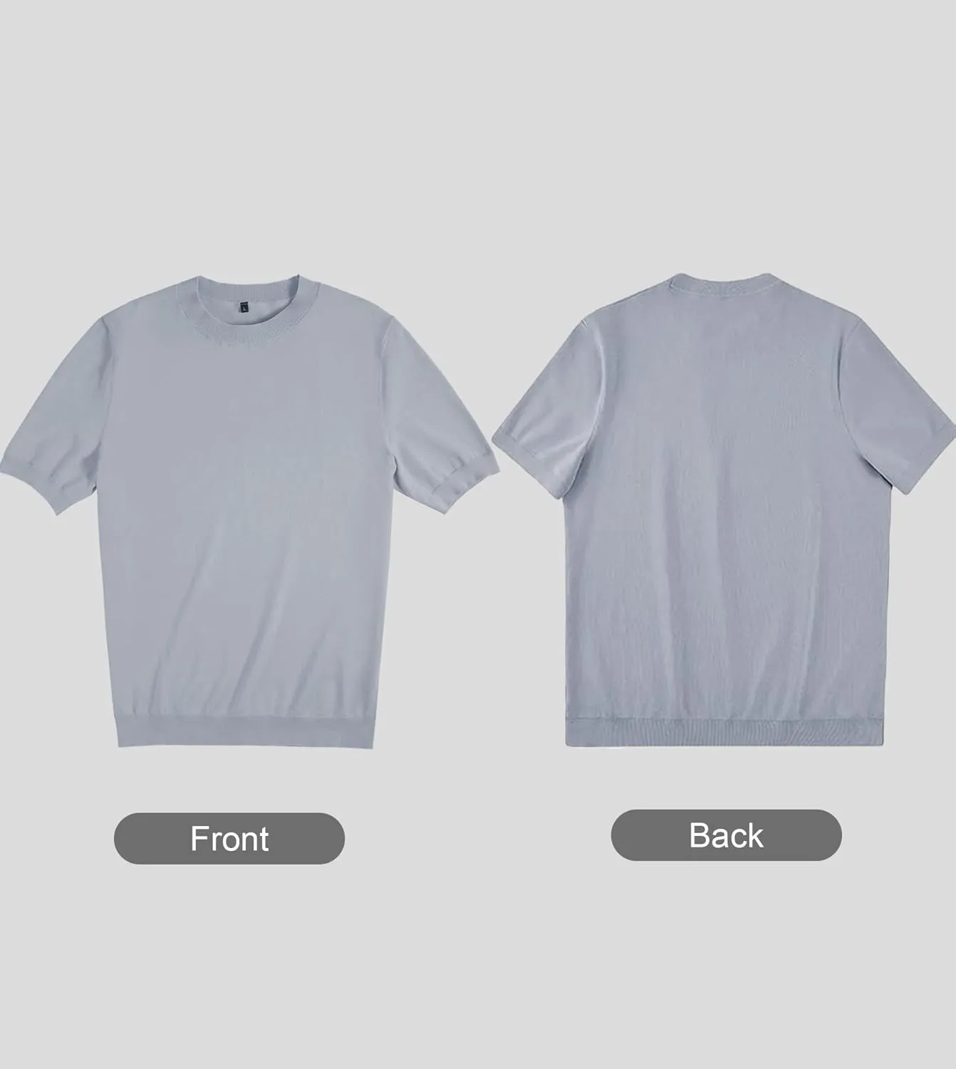 Fioboc Mens Shirts Knit Crew Neck Premium Moisture Wicking Shirt Short Sleeve Summer Tops S-4XL