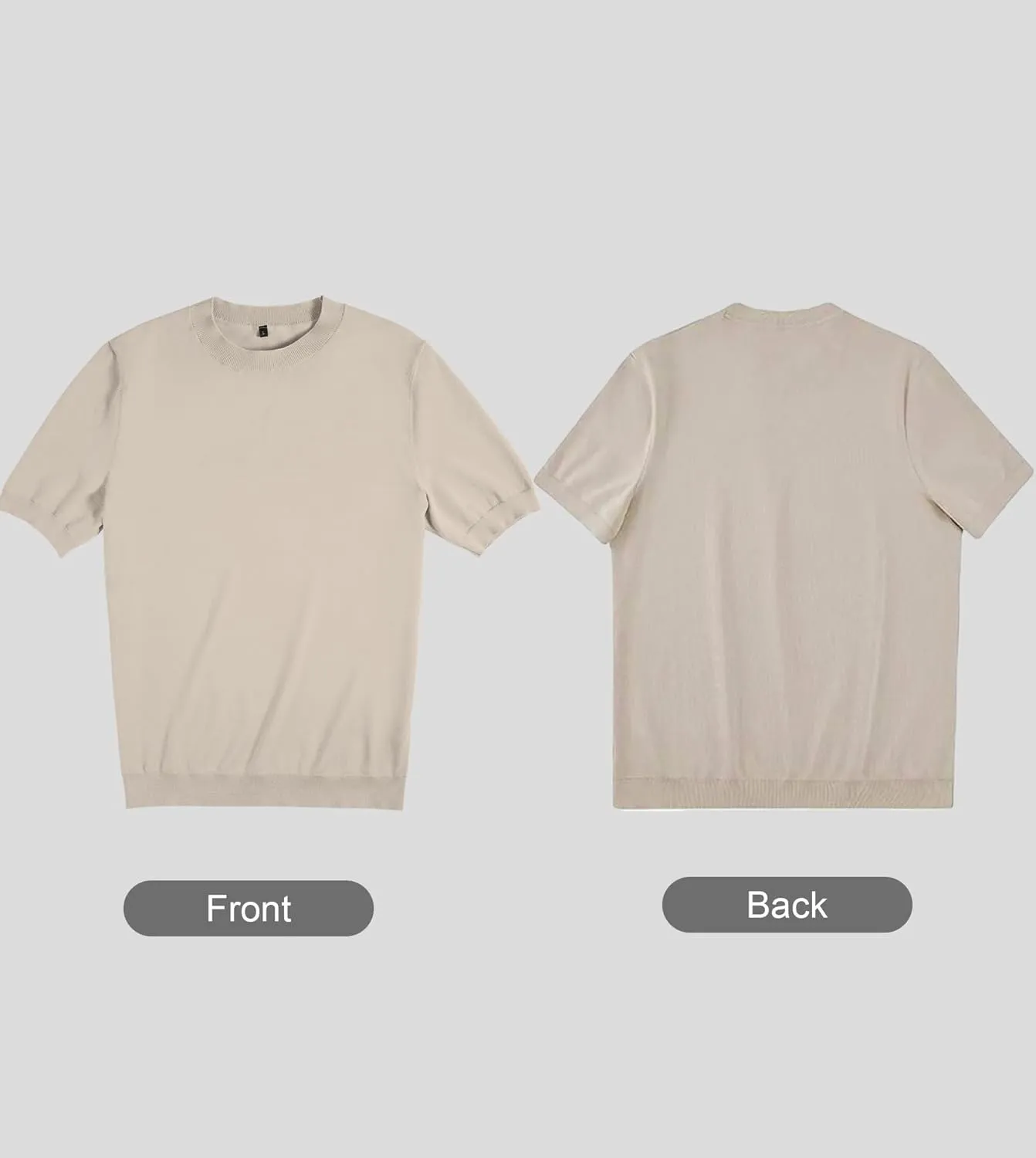 Fioboc Mens Shirts Knit Crew Neck Premium Moisture Wicking Shirt Short Sleeve Summer Tops S-4XL
