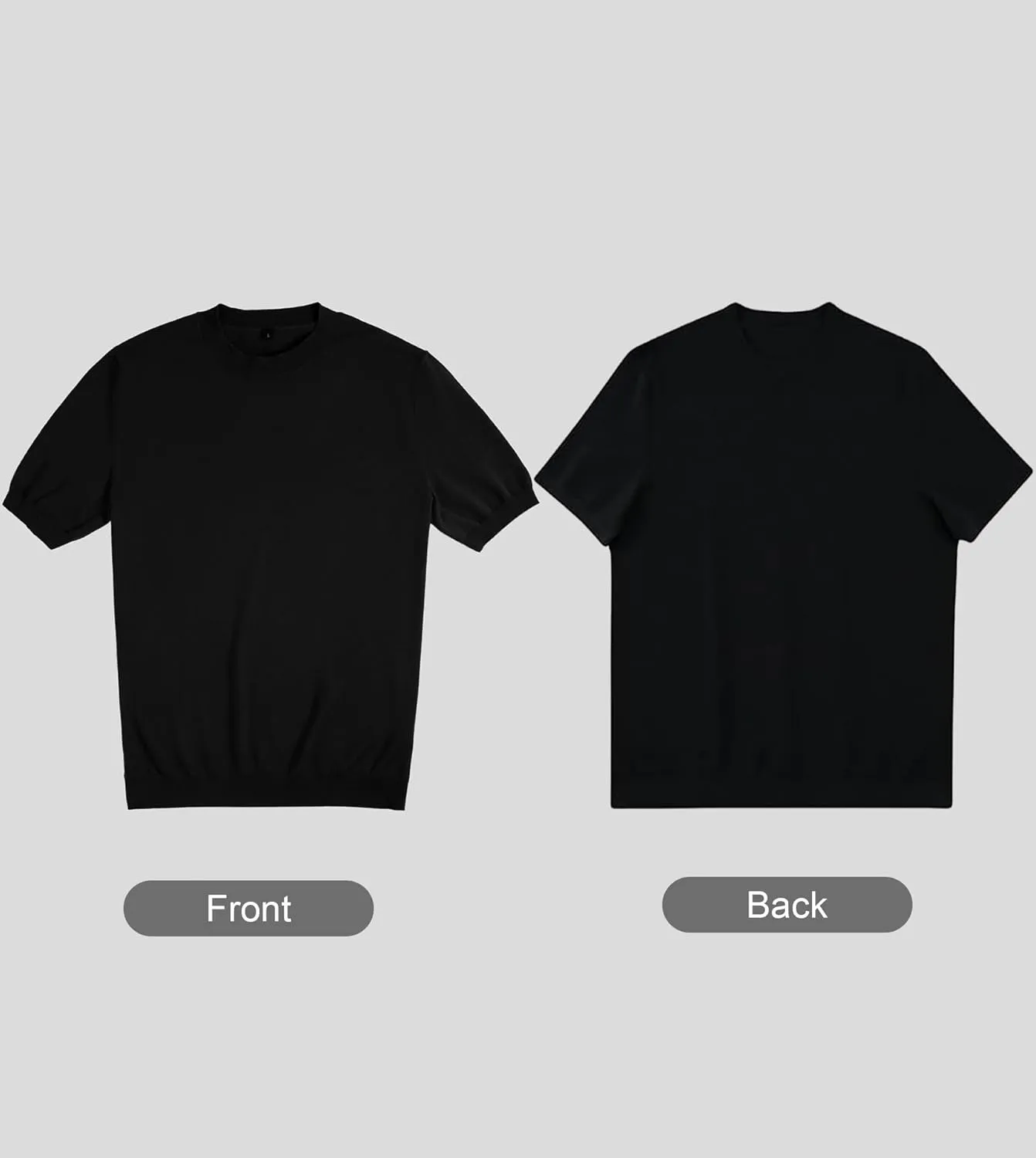 Fioboc Mens Shirts Knit Crew Neck Premium Moisture Wicking Shirt Short Sleeve Summer Tops S-4XL