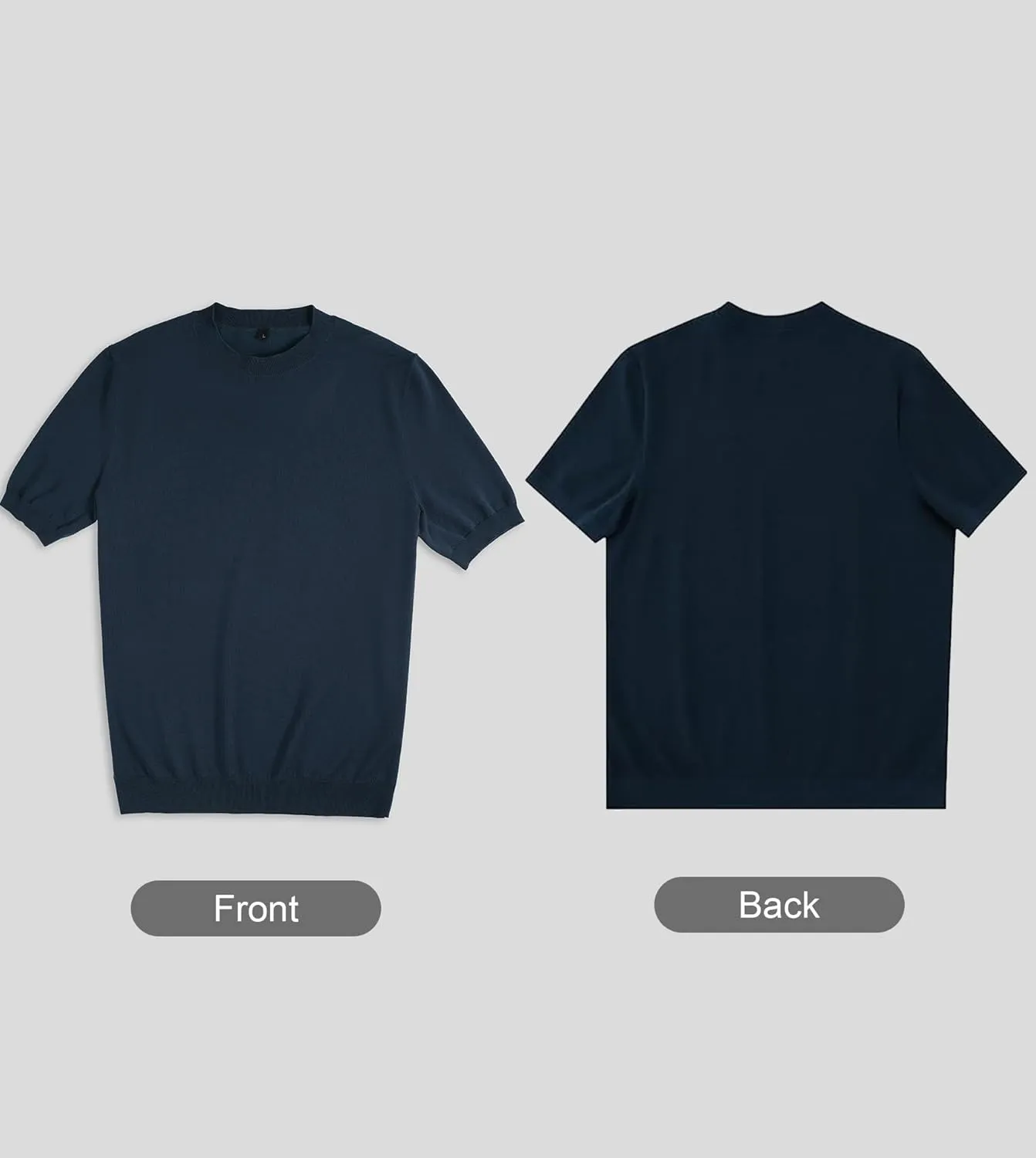 Fioboc Mens Shirts Knit Crew Neck Premium Moisture Wicking Shirt Short Sleeve Summer Tops S-4XL
