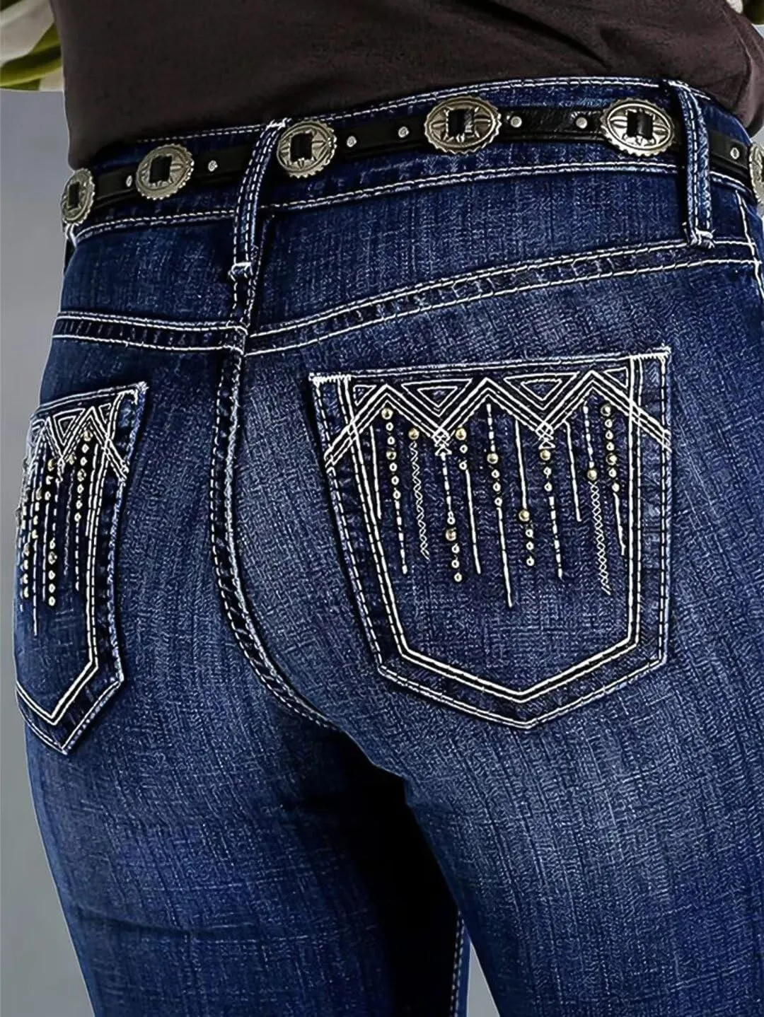 Flamingals Boot Cut Jeans for Women Trendy Tummy Control High Waist Jean Flare Jeans Skinny Denim Pants