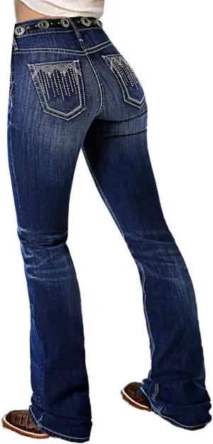 Flamingals Boot Cut Jeans for Women Trendy Tummy Control High Waist Jean Flare Jeans Skinny Denim Pants