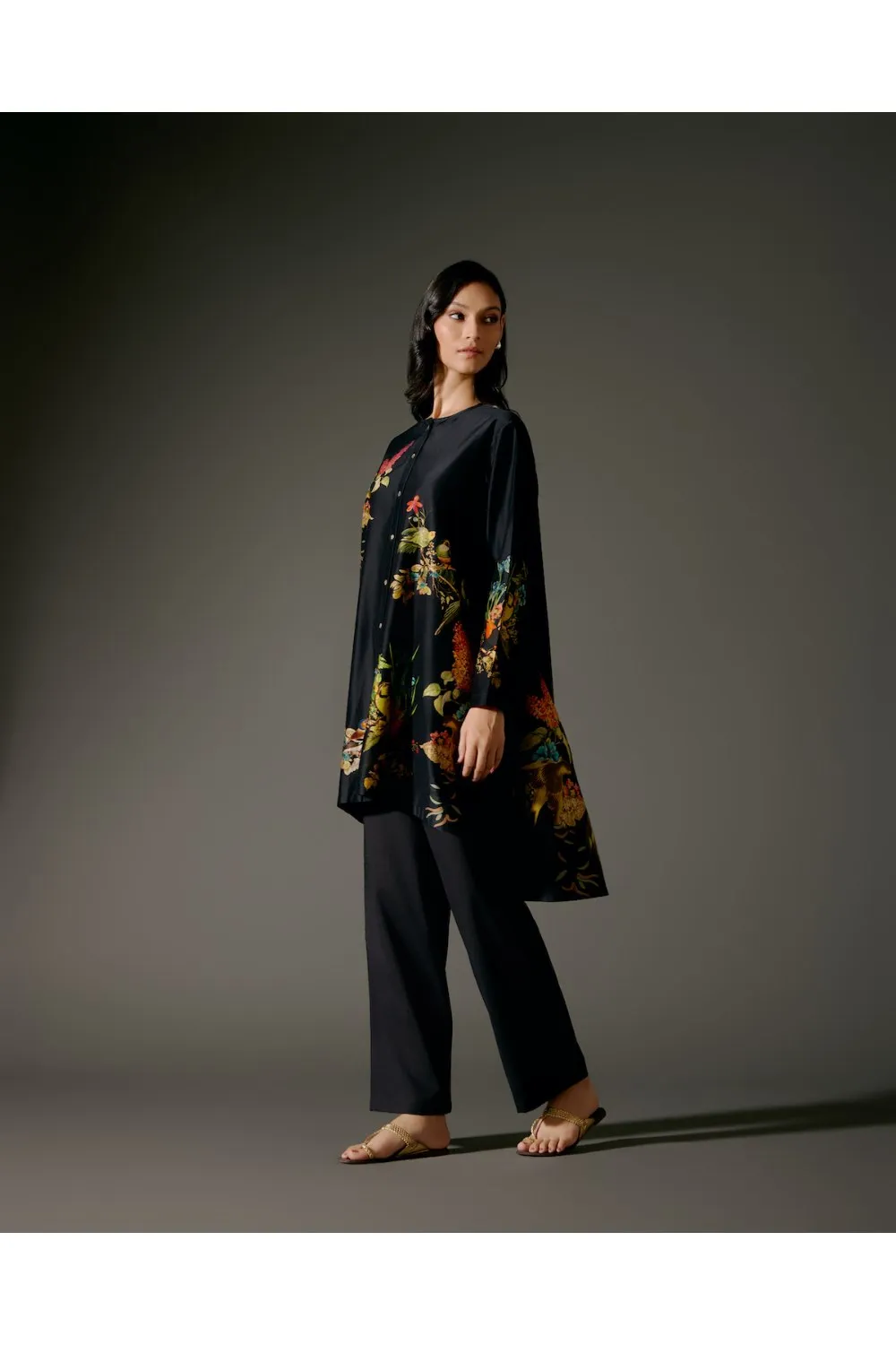 Flared A-Line Tunic Set in Chanderi Silk
