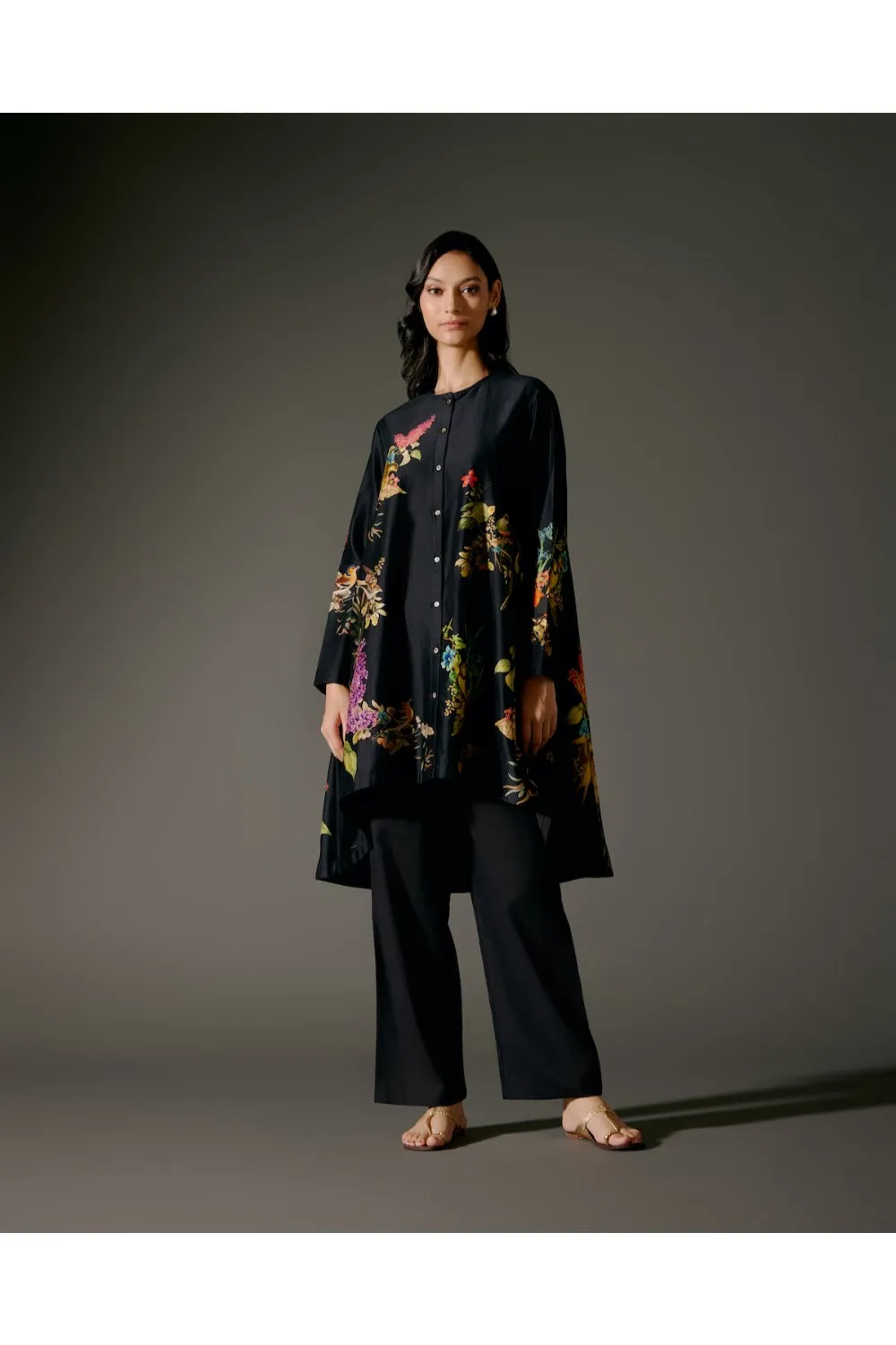 Flared A-Line Tunic Set in Chanderi Silk