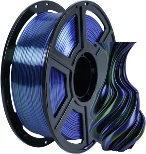 FLASHFORGE Silk Dual Color Filament, Blue and Green 2 in 1 Coextrusion Silk PLA Filament 1.75mm, 3D Printer Filament Color Change 1kg(2.2lbs) Spool, Dimensional Accuracy  /- 0.02mm