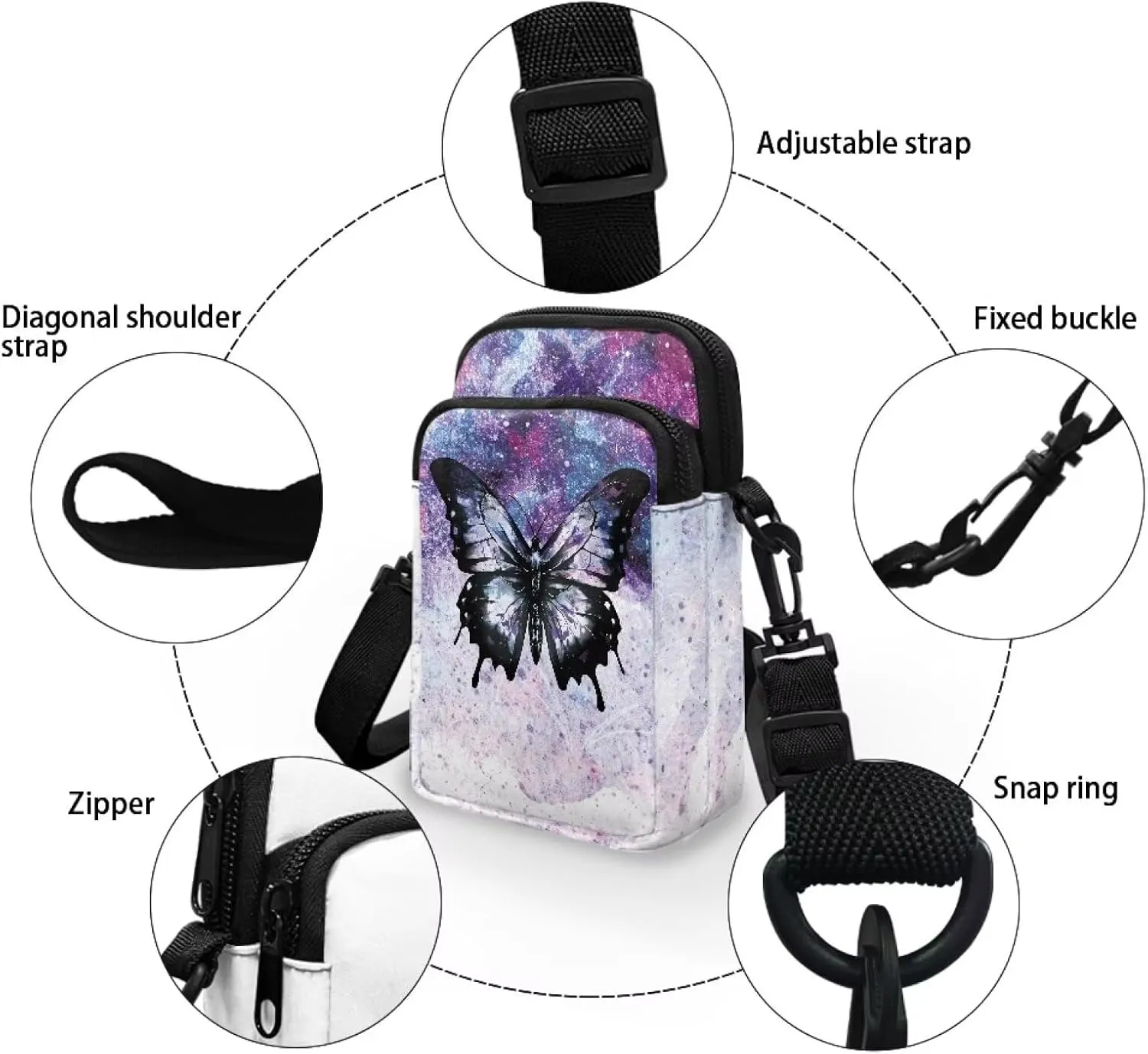Flashideas Crossbody Bags for Women Cell Phone Shoulder Bag Storage Organizer for Purse Chest Bag for Travel