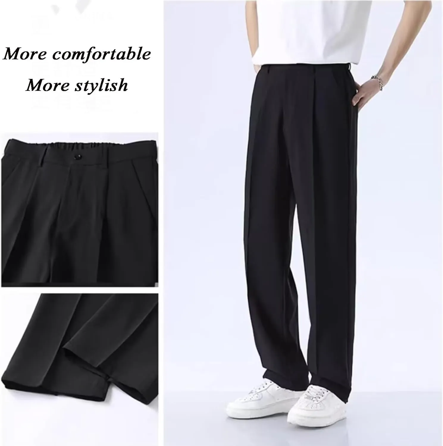 Fleurosta Mens Pants, 2025 New Stretch Ice Silk Comfort Everyday Pants, Men Dress Pant,All-Day Comfort