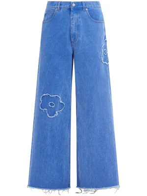 Floral-appliqué Jeans
