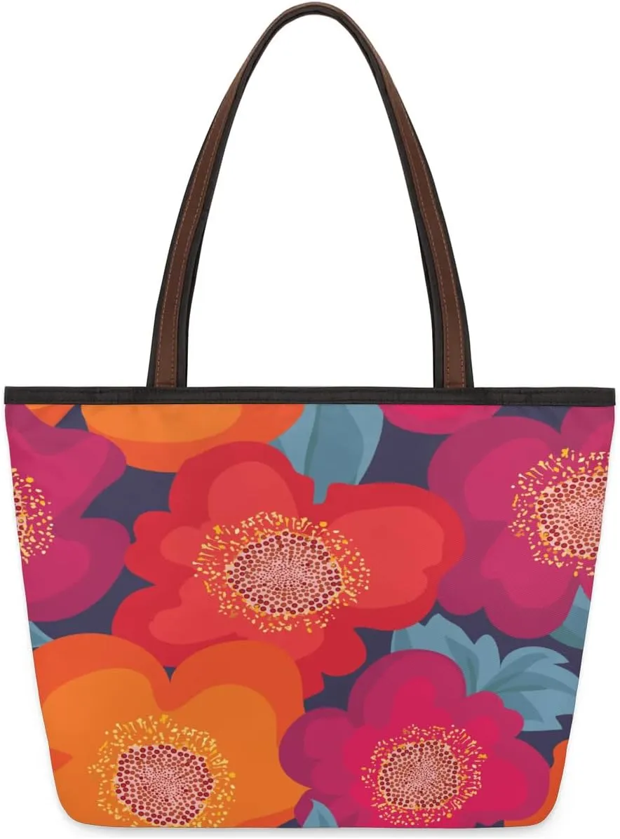 Floral Plant Pattern Tote Bag for Women Womens Handbags Tote Bags for Travel Beach Gym