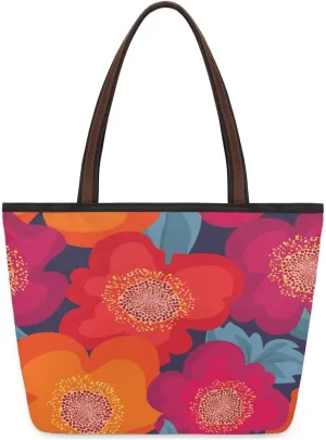 Floral Plant Pattern Tote Bag for Women Womens Handbags Tote Bags for Travel Beach Gym