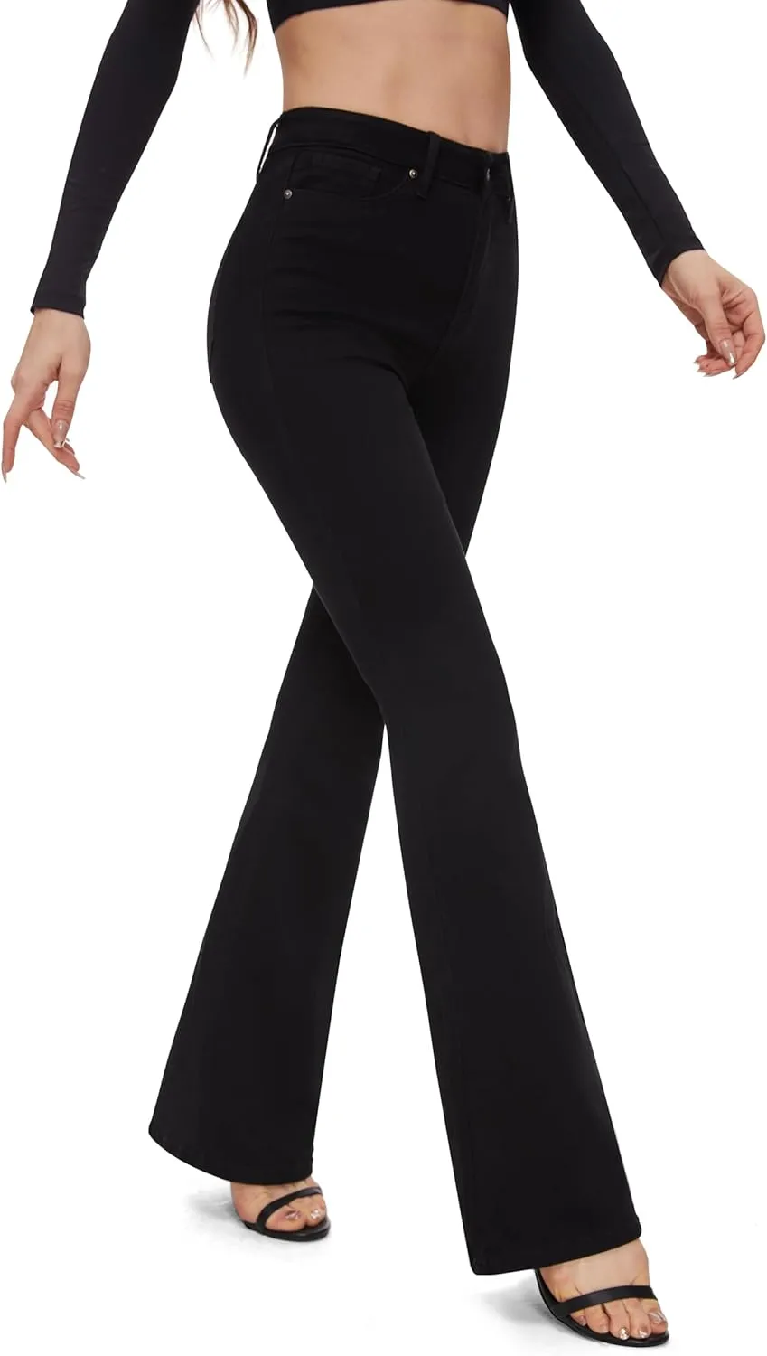 FLYING BANANA Women's High Waisted Butt Lifting Stretch Bootcut Jeans
