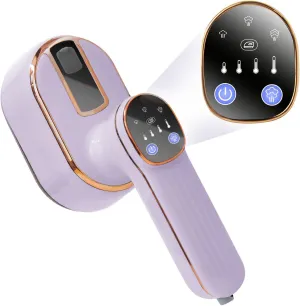 Foldable Travel Steamer For Clothes With Led Screen,Steamer&Iron 2 In 1,Portable Mini Iron Wrinkles Remover,1000w Plancha a Vapor Para Ropa For Home Office College 120v(Light Violet)