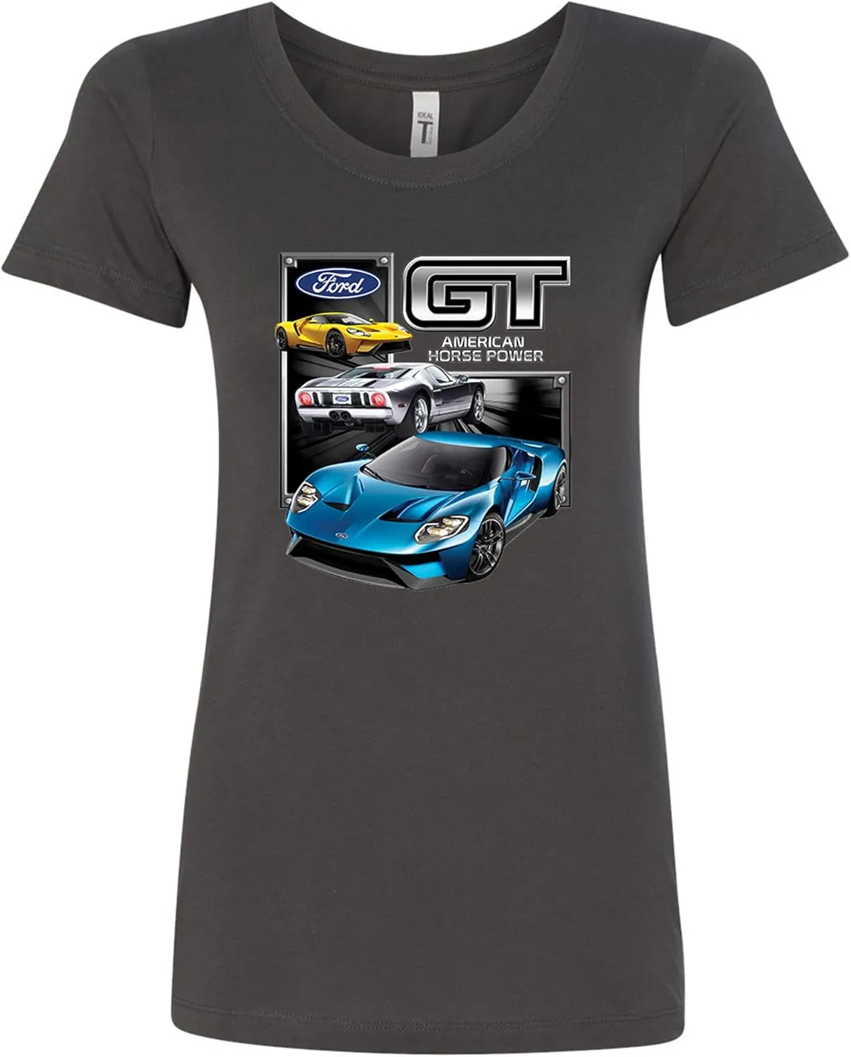 Ford GT American Horse Power Ford Mototrs Licensed Official Womens T-Shirts Fit